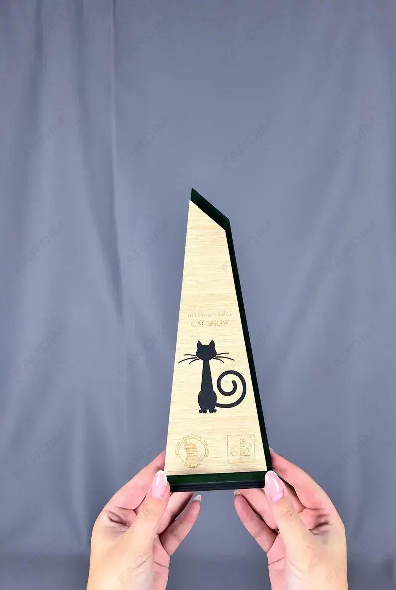 تندیس چوبی با طرح گربه مدل TH_35148