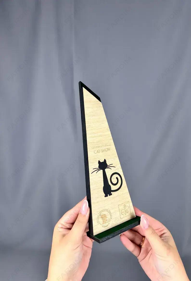 تندیس چوبی با طرح گربه مدل TH_35148