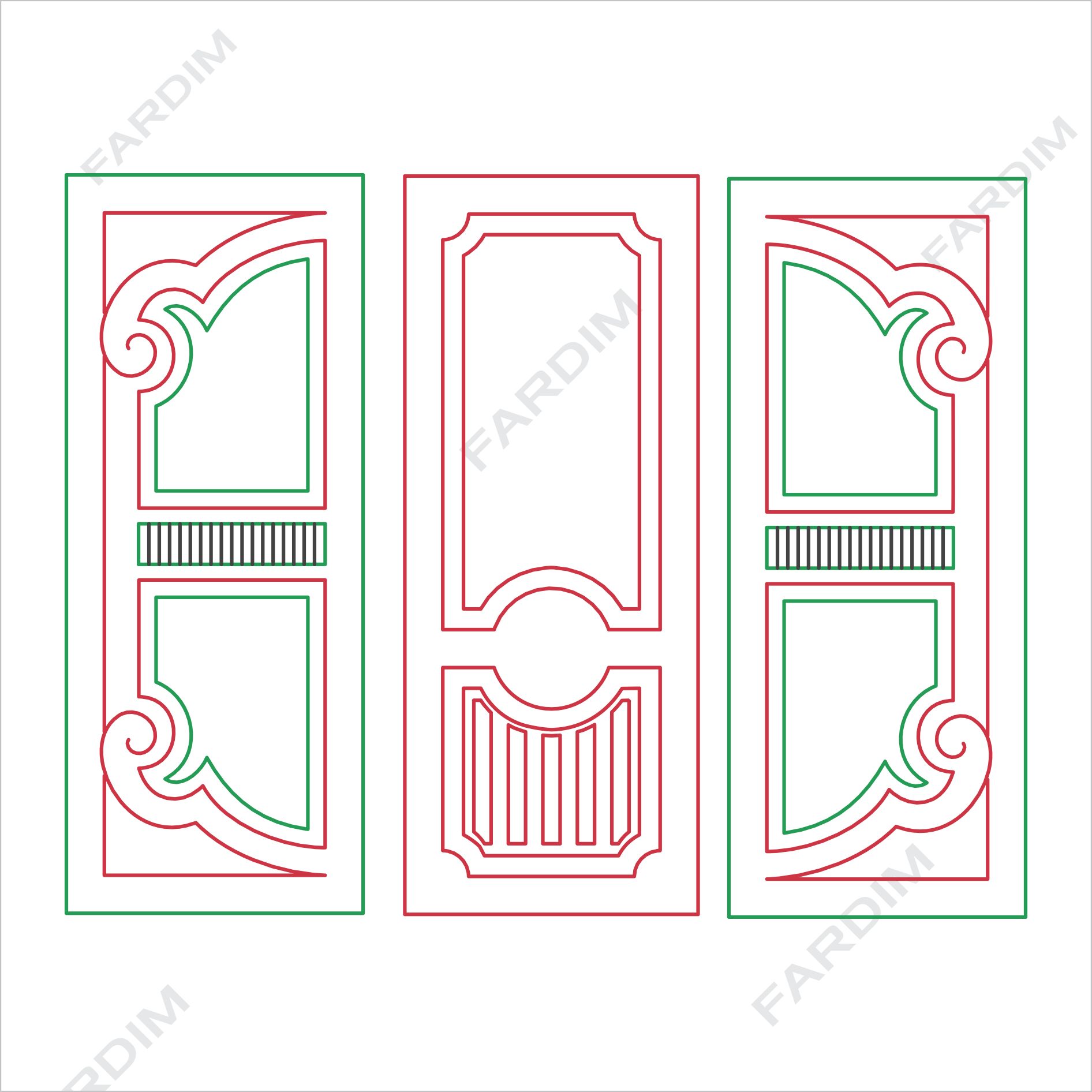 طرح CNC درب چوبی