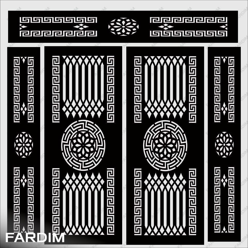 طرح لیزر درب فلزی مدل ورساچ کد 77