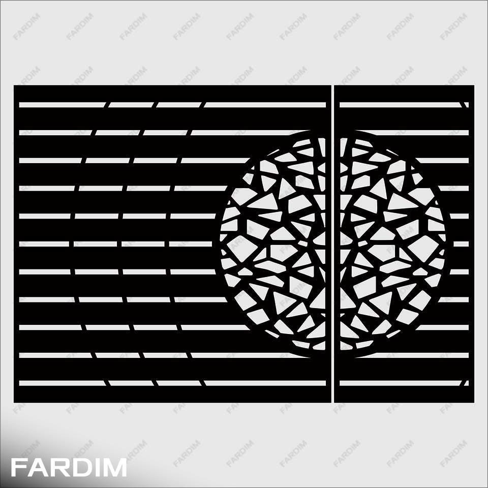 درب برش لیزری فلزی مدل هندسی کد 155