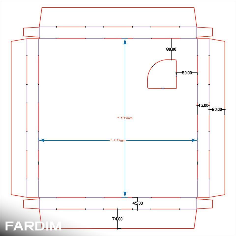 طرح تیغ دایکات کارتن بشقابی 60*60