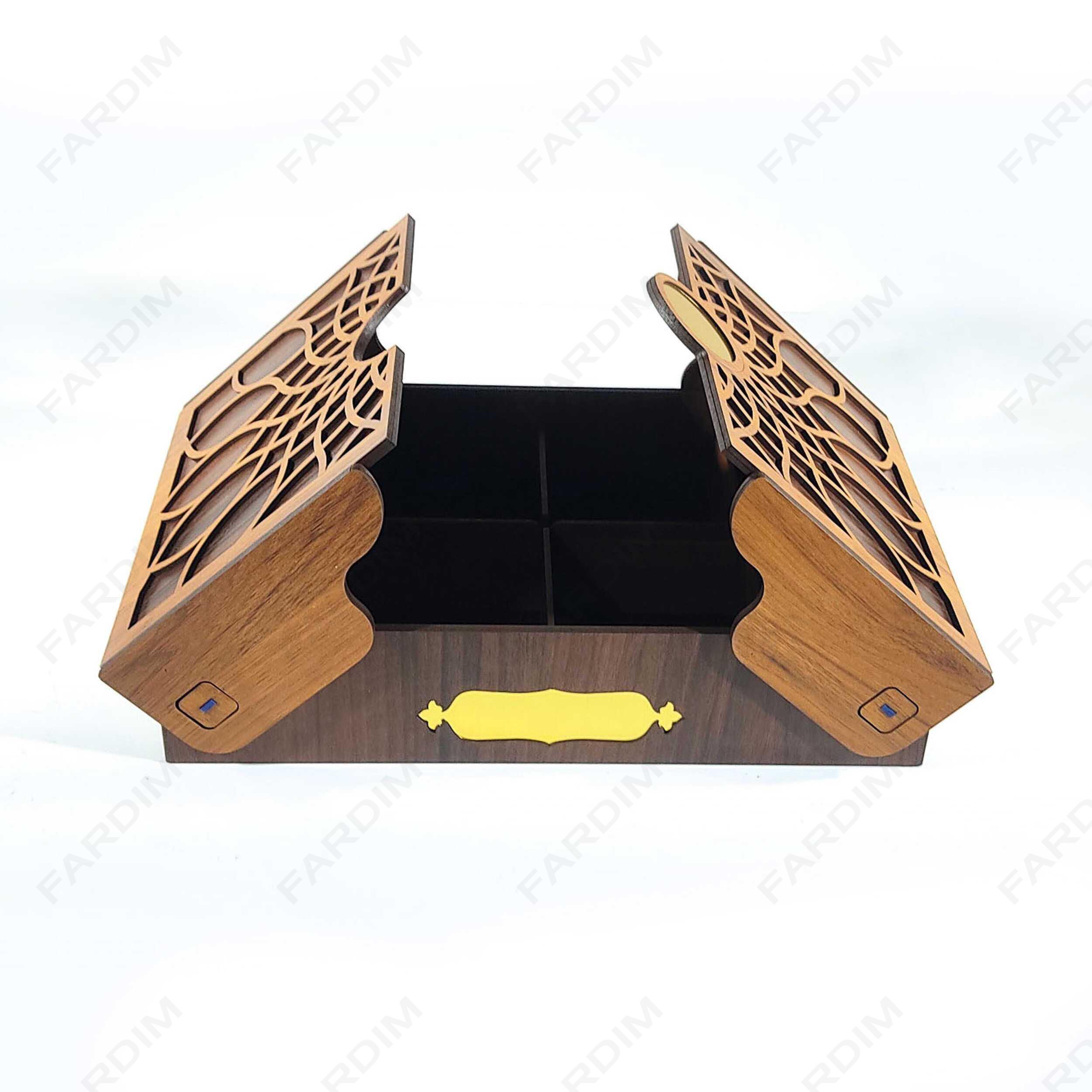 طرح لیزر جعبه پذیرایی و دمنوش دو درب