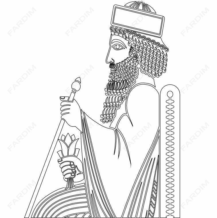 طرح وکتور نقش برجسته کاخ تخت جمشید در پاسارگاد