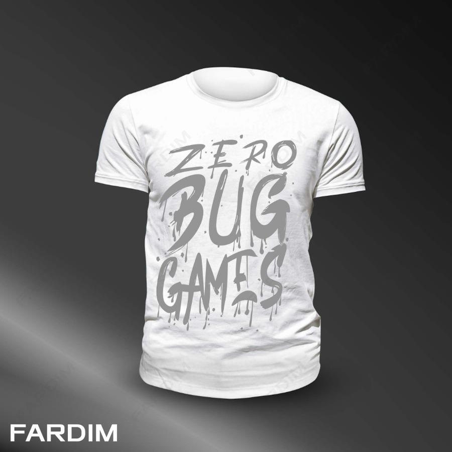 طرح وکتور تیشرت اسپرت با نوشته انگلیسی ZERO BUG GAMES