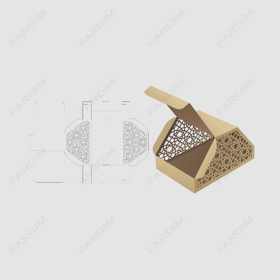 قالب دایکات جعبه و بسته بندی هدیه فانتزی کد 613