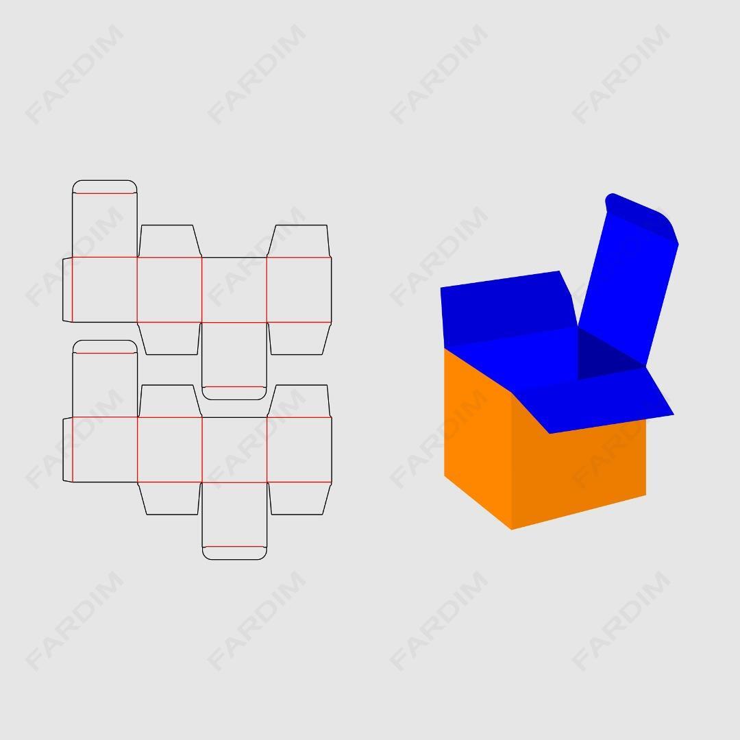 قالب دایکات جعبه و بسته بندی کد 3864