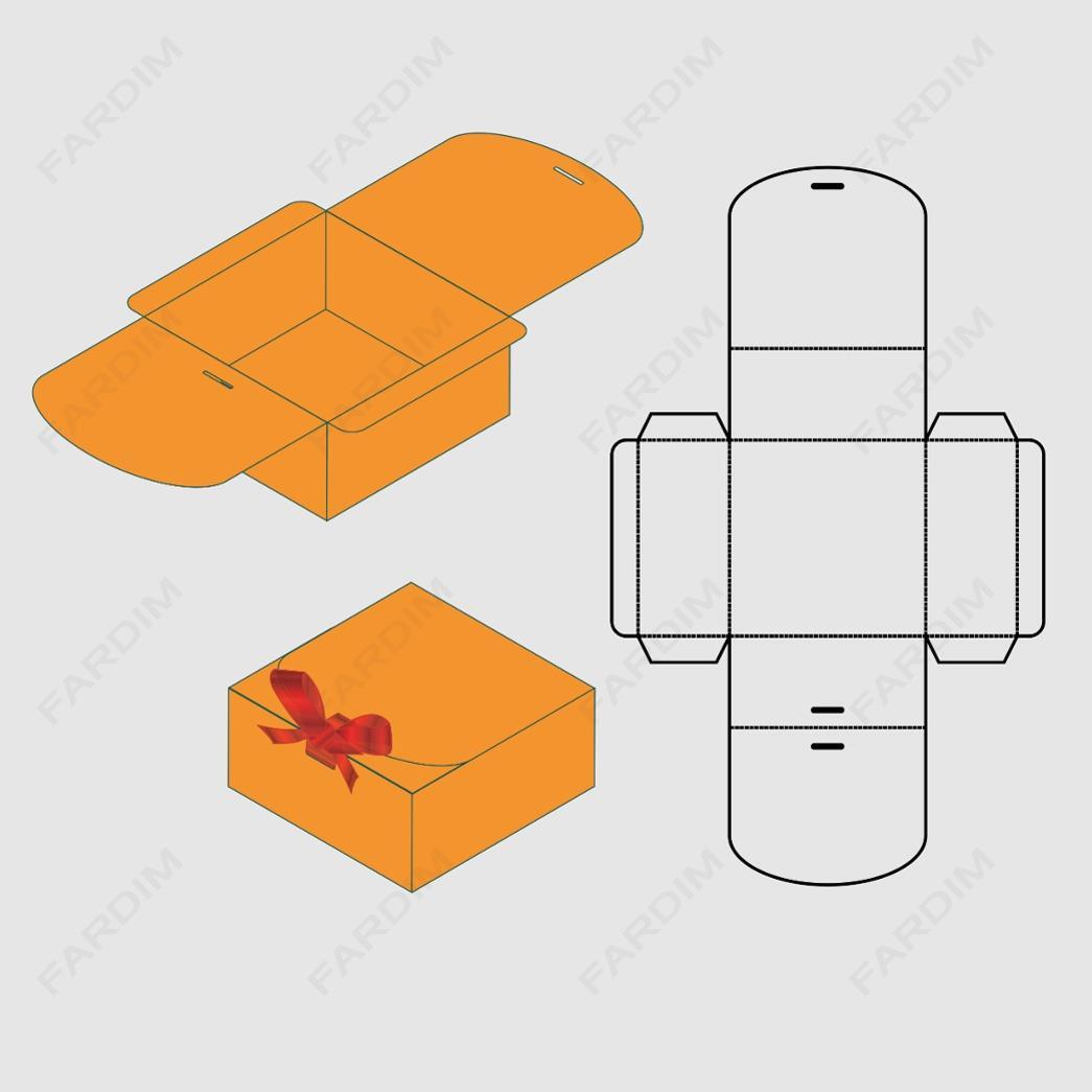 قالب دایکات جعبه و بسته بندی کادویی کد3877