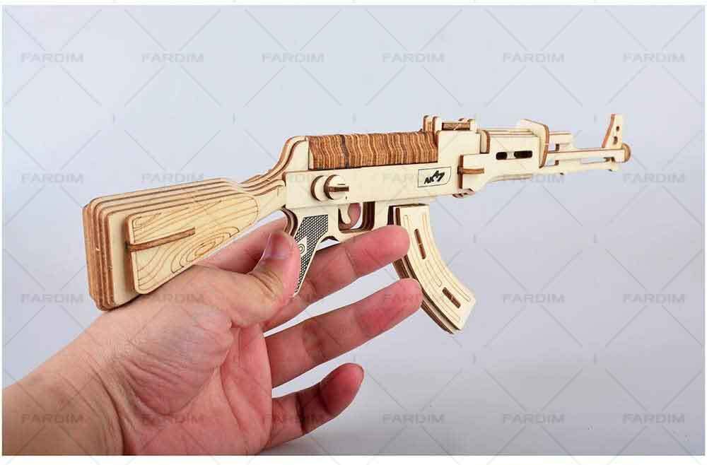 طرح لیزر ماکت سه بعدی اسلحه کلاشنیکف AK47