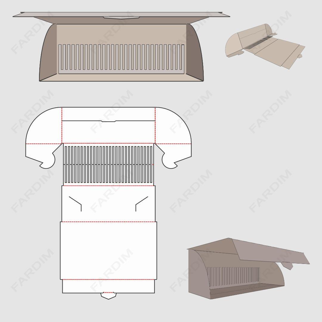 طرح قالب دایکات جعبه و بسته بندی کارتن کد 962
