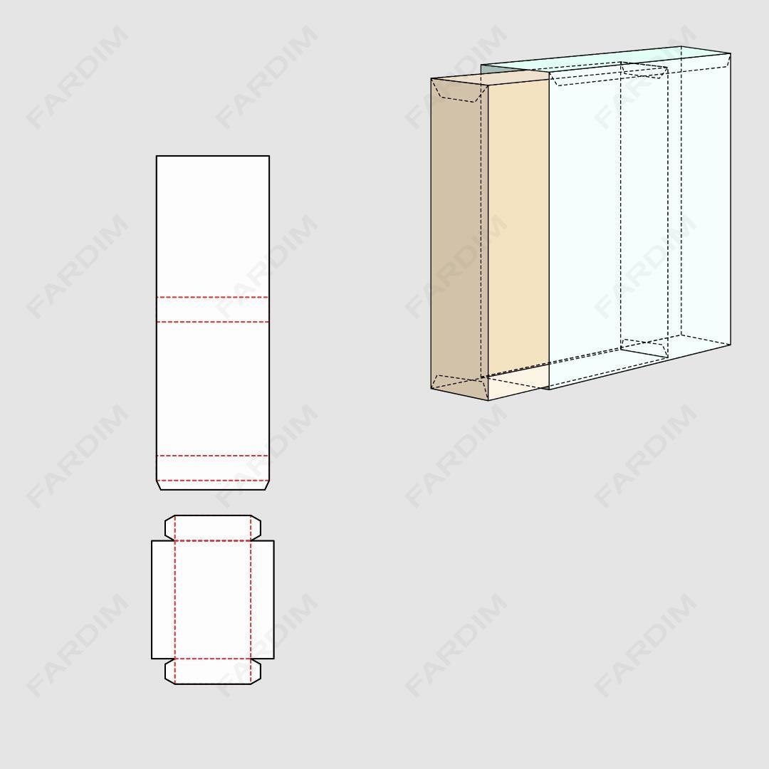 قالب دایکات جعبه و طرح بسته بندی کارتن کیبوردی ایستاده کد 053