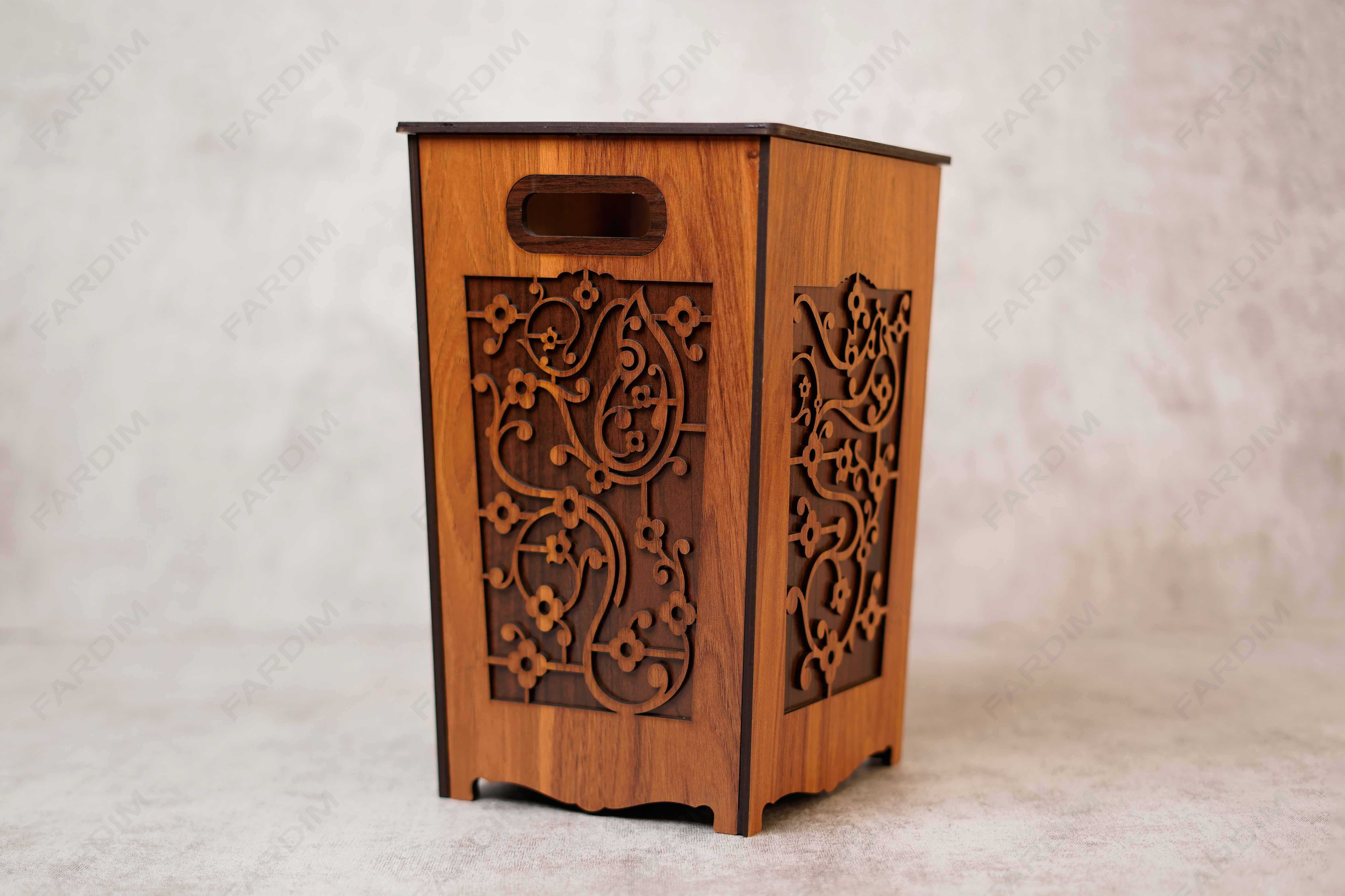 طرح لیزر سطل زباله مدل ماهک