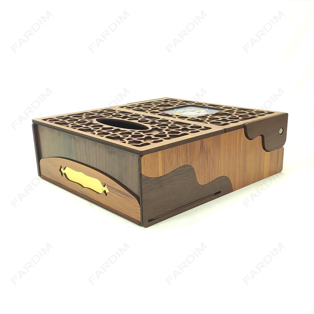 طرح لیزر جعبه پذیرایی درب دار و جادستمال کاغذی کد A132237