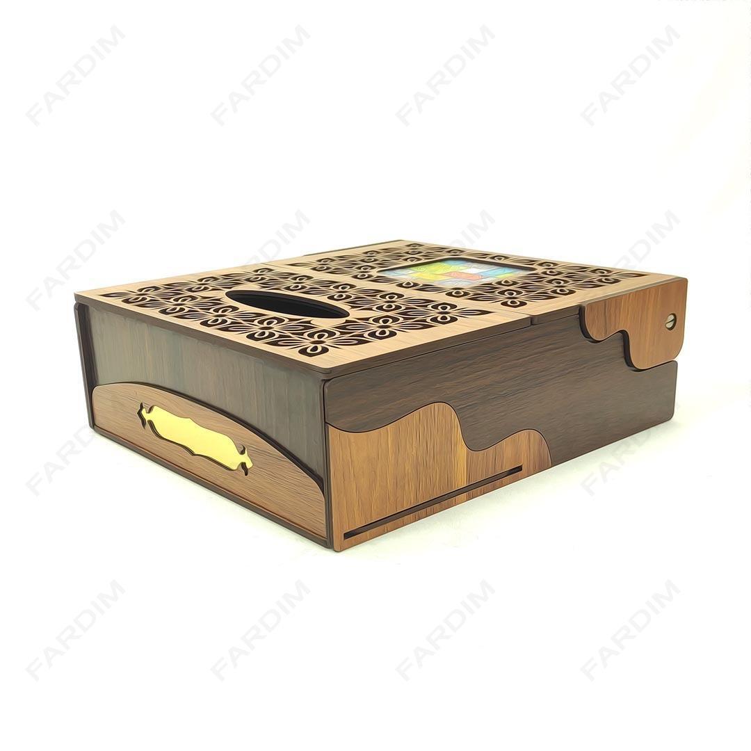 طرح لیزر جعبه پذیرایی درب دار و جادستمال کاغذی کد A132237