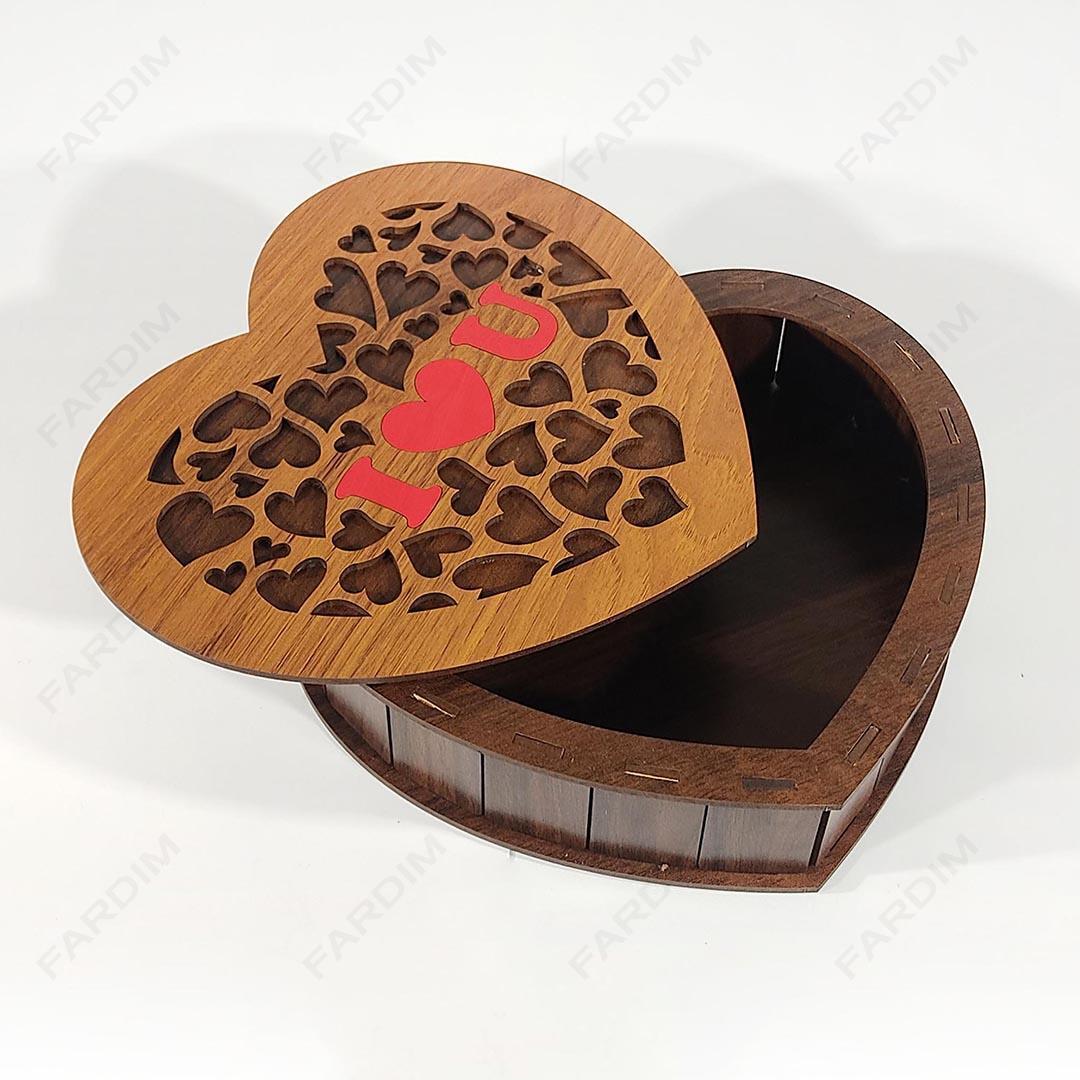 طرح لیزر جعبه پذیرایی و هدیه قلبی کد A132263