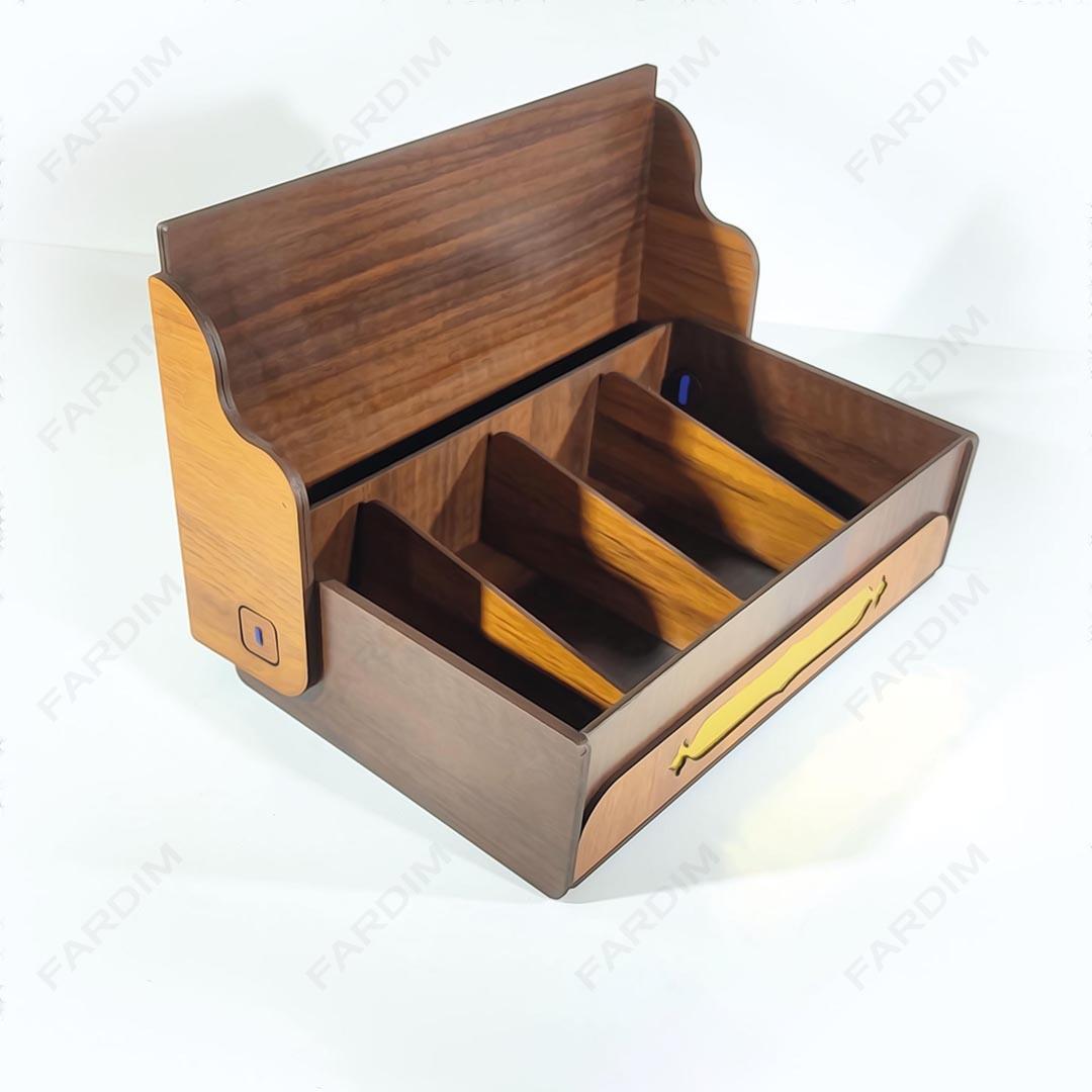 طرح برش لیزری جعبه پذیرایی و دمنوش کد A132270