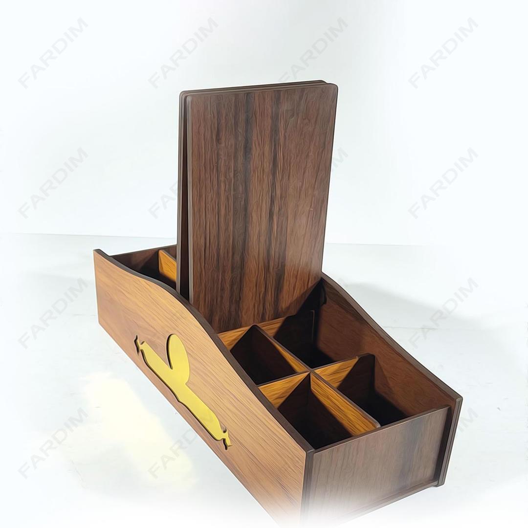 طرح برش لیزری جعبه دمنوش دو درب کد A132271