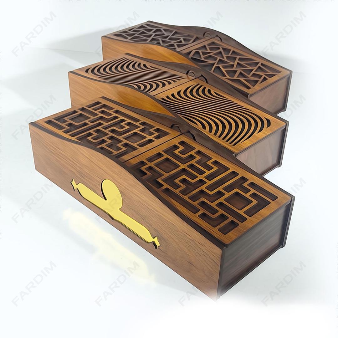 طرح برش لیزری جعبه دمنوش دو درب کد A132271