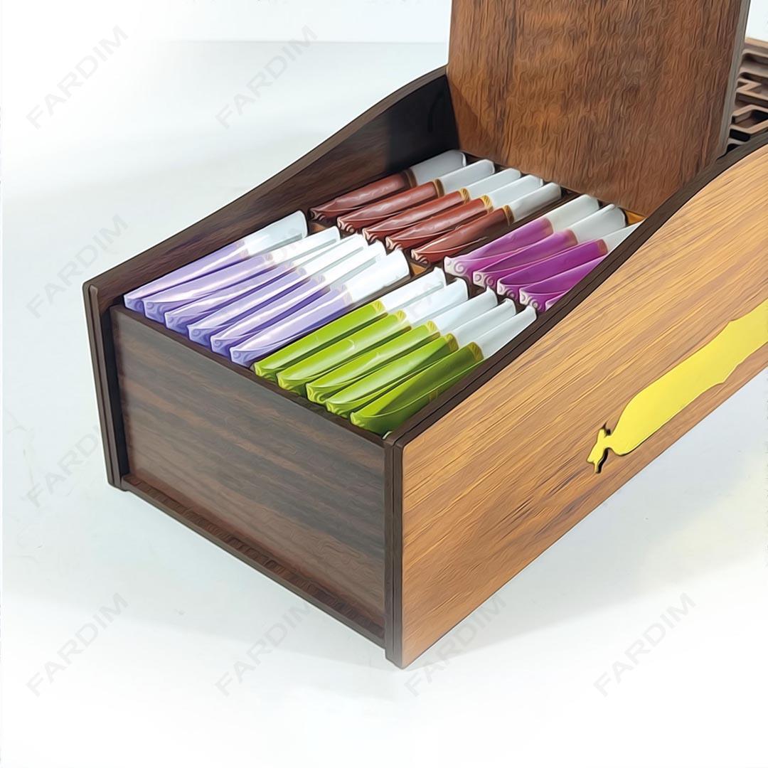 طرح برش لیزری جعبه دمنوش دو درب کد A132271