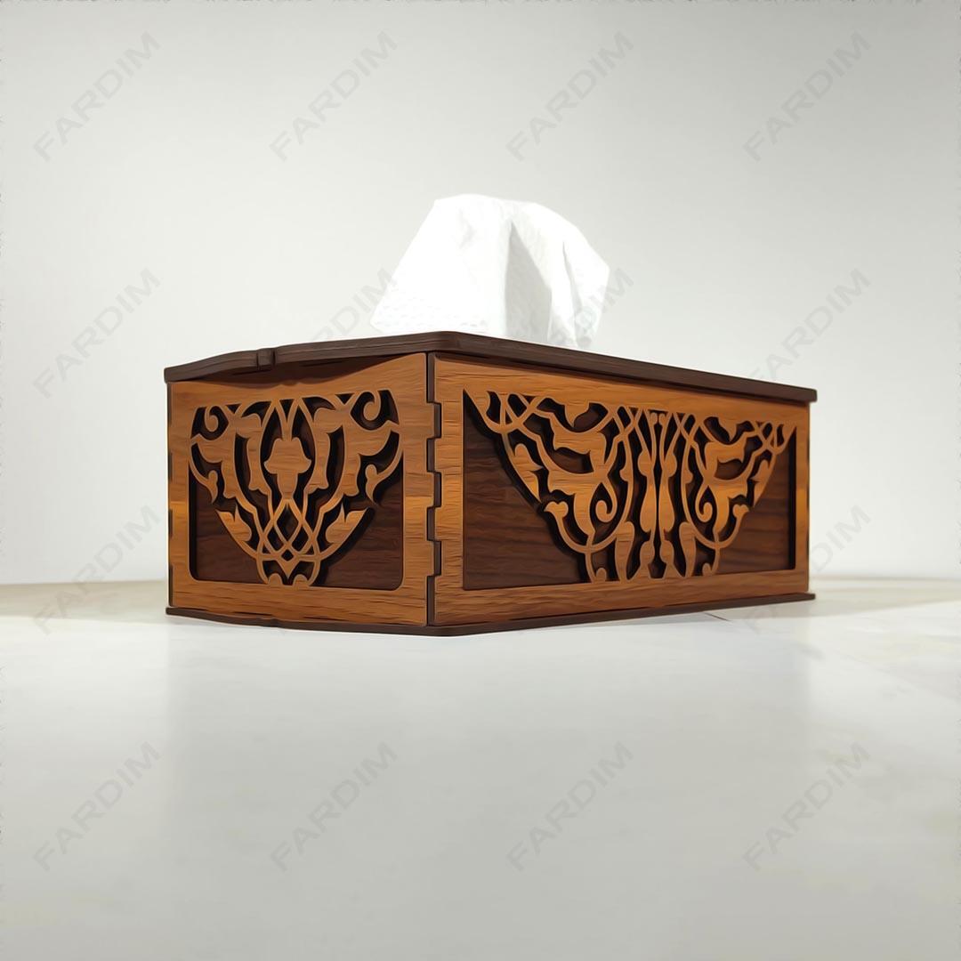 طرح برش لیزر جعبه دستمال کاغذی کد A132275