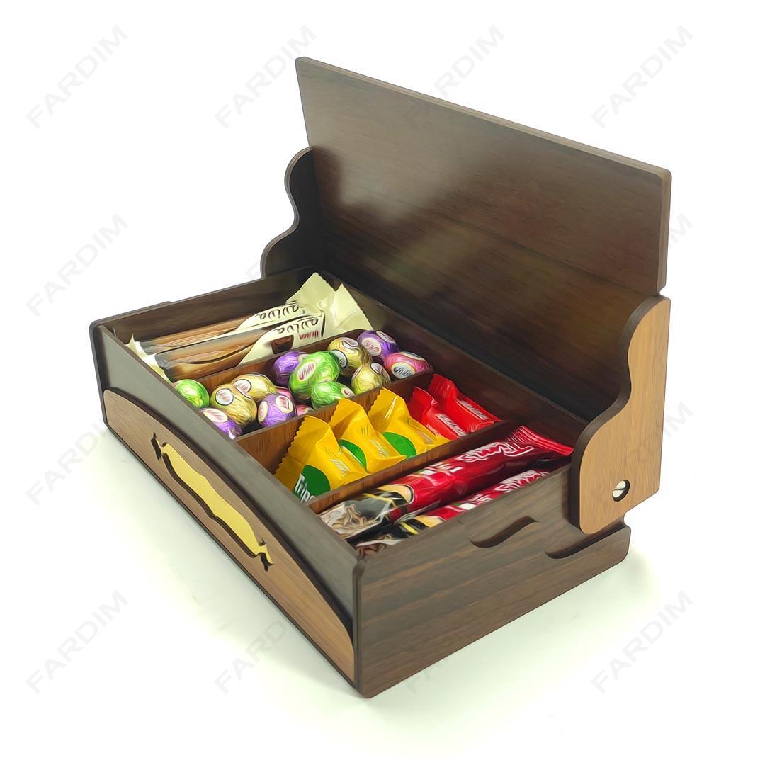 طرح برش لیزر جعبه پذیرایی و دمنوش در 6 طرح کد A132316
