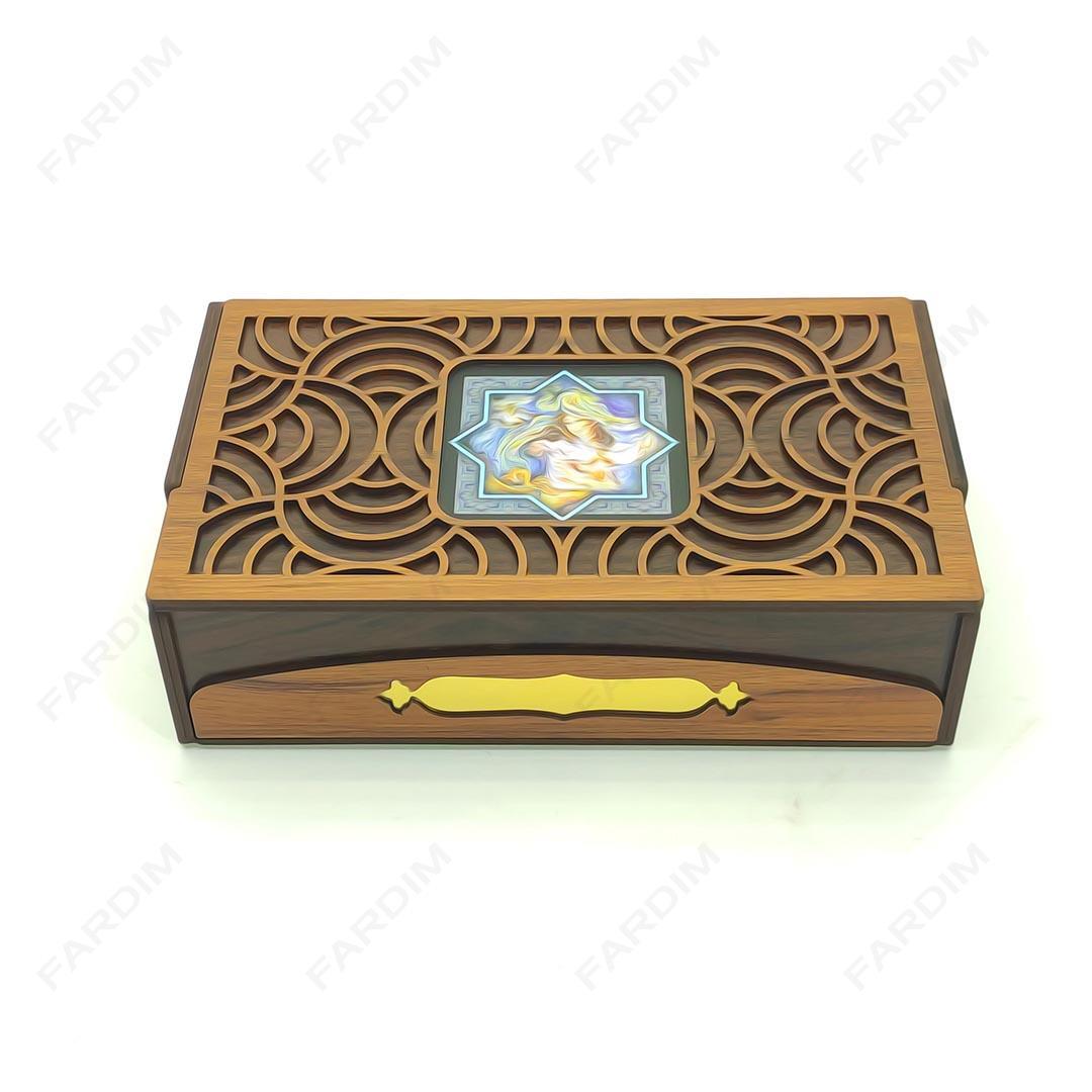 طرح برش لیزر جعبه پذیرایی و دمنوش در 6 طرح کد A132316