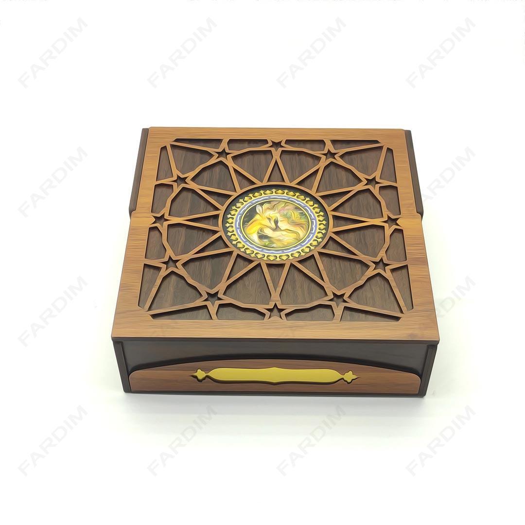 طرح برش لیزر جعبه پذیرایی و دمنوش در 5طرح کد A132317