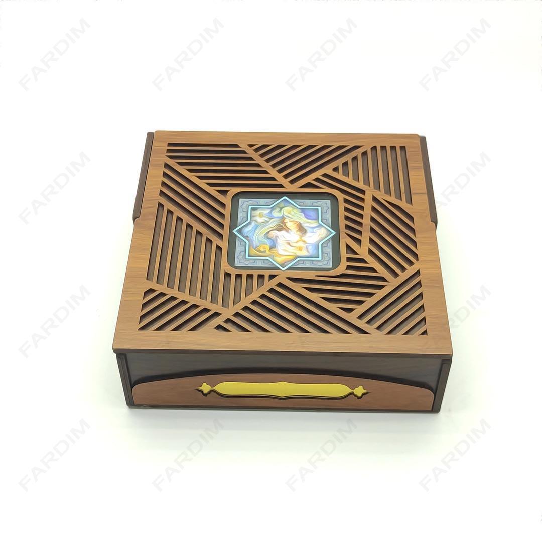 طرح برش لیزر جعبه پذیرایی و دمنوش در 5طرح کد A132317
