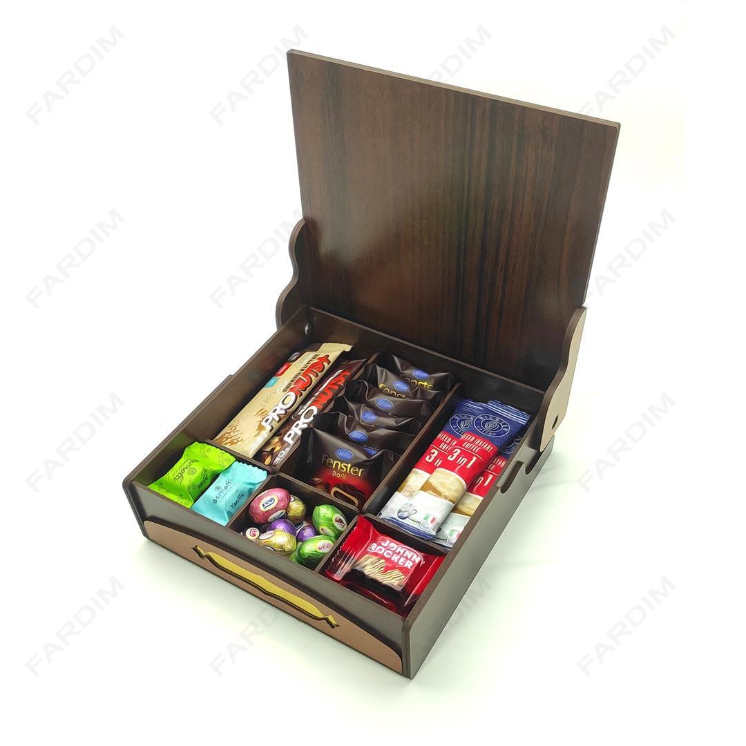 طرح برش لیزر جعبه پذیرایی و دمنوش در 5طرح کد A132317