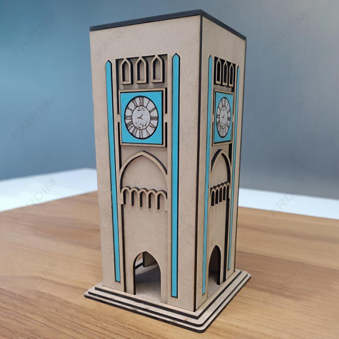 طرح برش لیزر ماکت ساعت مسجد جامع یزد