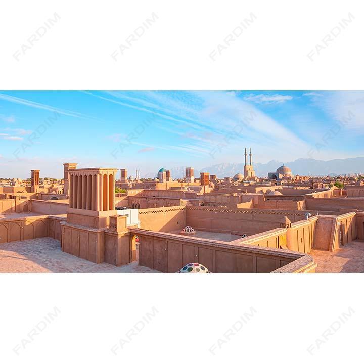 عکس شهر تاریخی یزد با بادگیرهای معروف