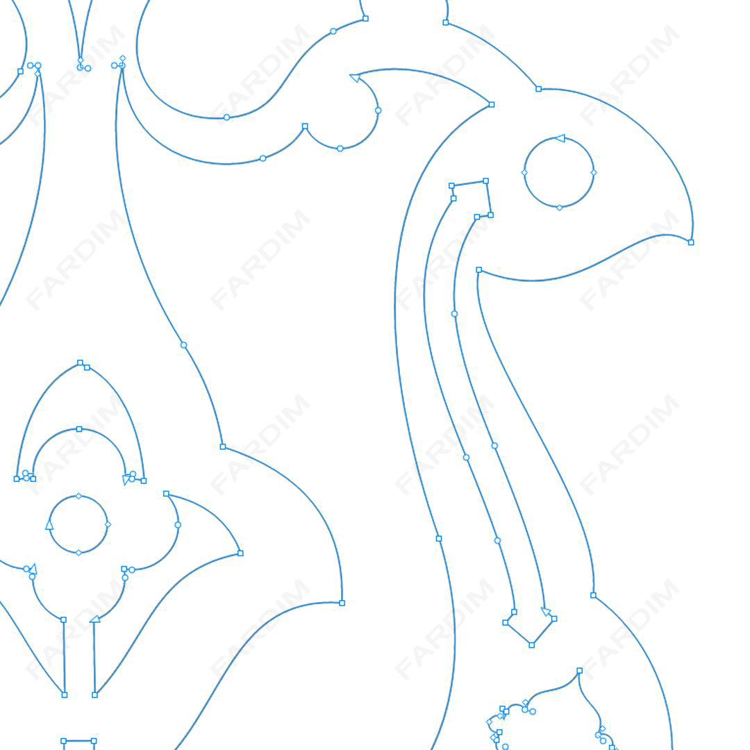 وکتور طرح نگاره گل و مرغ کد A132411