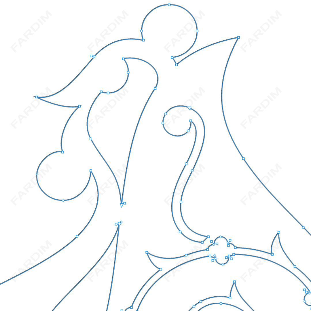 وکتور طرح نگاره گل و مرغ کد A132435