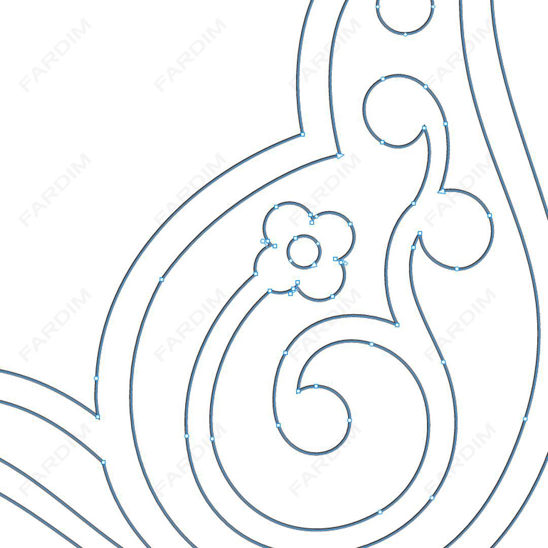 وکتور طرح نگاره گل و مرغ کد A132447