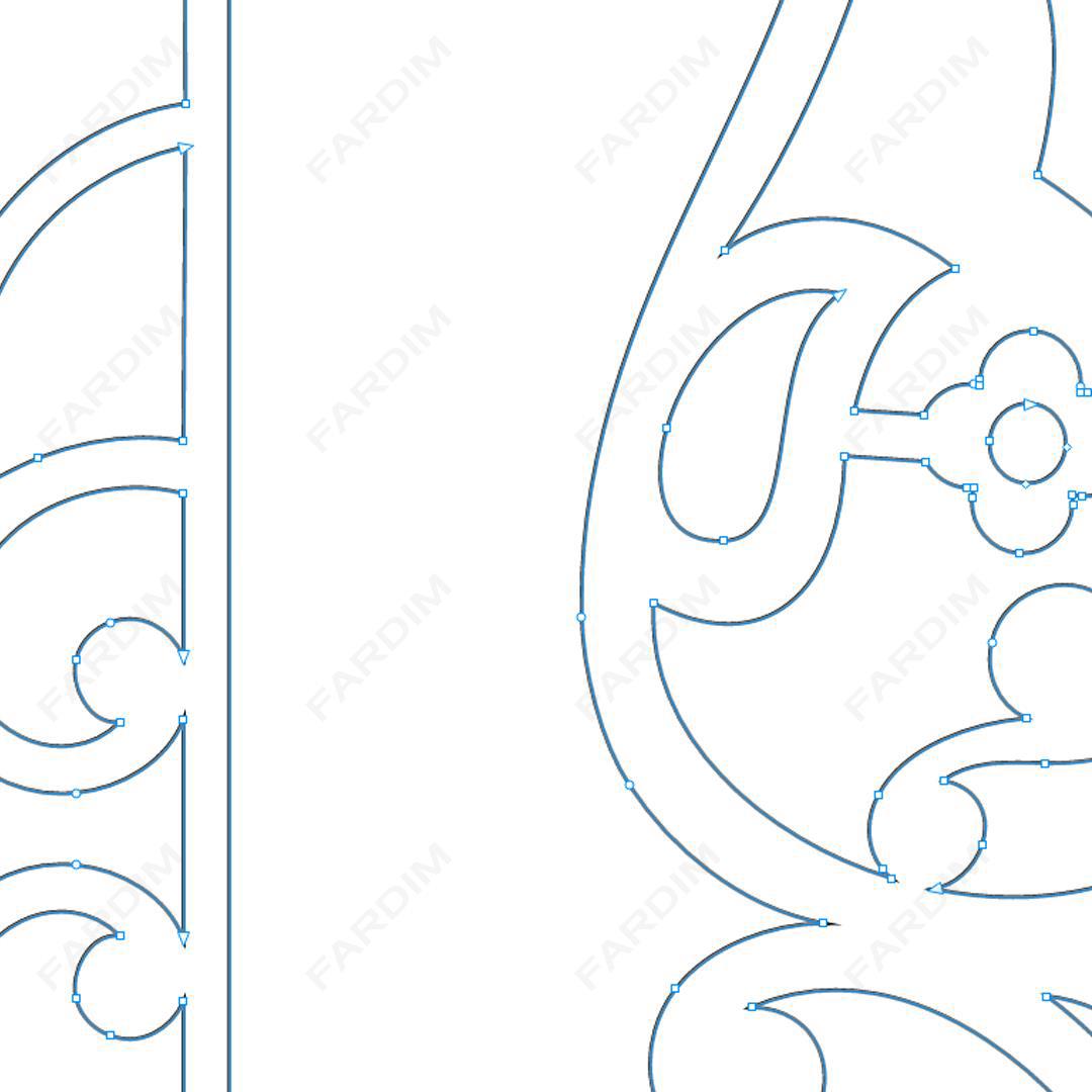 وکتور طرح نگاره قاب گل و مرغ کد A132453