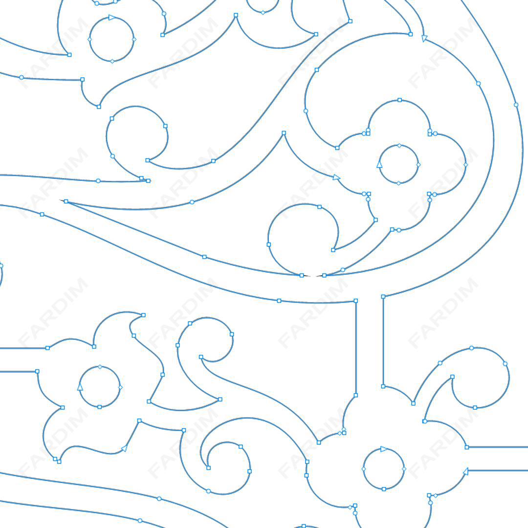 وکتور طرح نگاره قاب گل و مرغ کد A132458