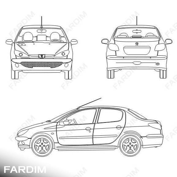 طرح وکتور آماده اتومبیل پژو 206 صندوقدار