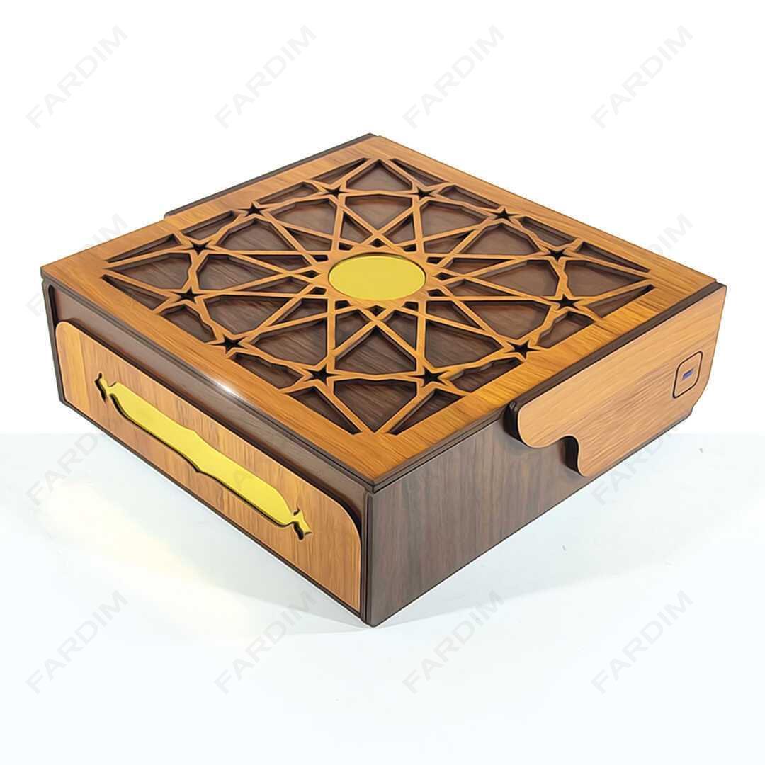 طرح برش لیزری جعبه پذیرایی و دمنوش
