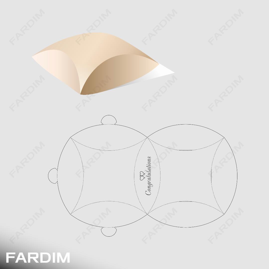 طرح قالب دایکات جعبه مدل مناسبتی طرح بالشی کد 161