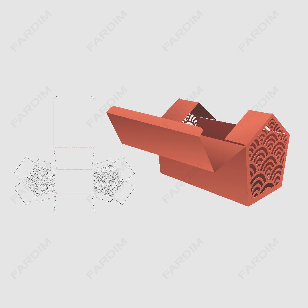 قالب دایکات جعبه و بسته بندی هندسی خاص  کد 638