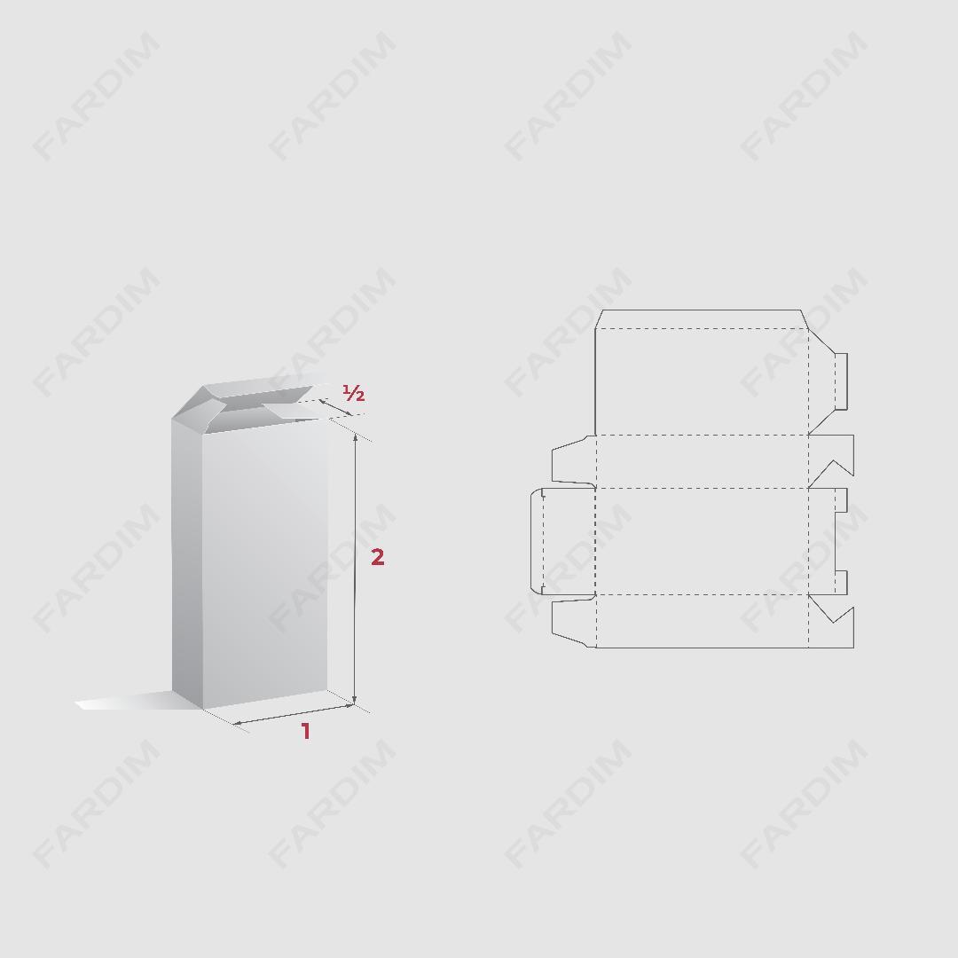 قالب دایکات جعبه و بسته بندی دارویی ایستاده کد 695