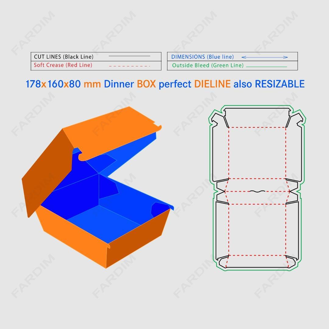 قالب دایکات جعبه همبرگر کد 810