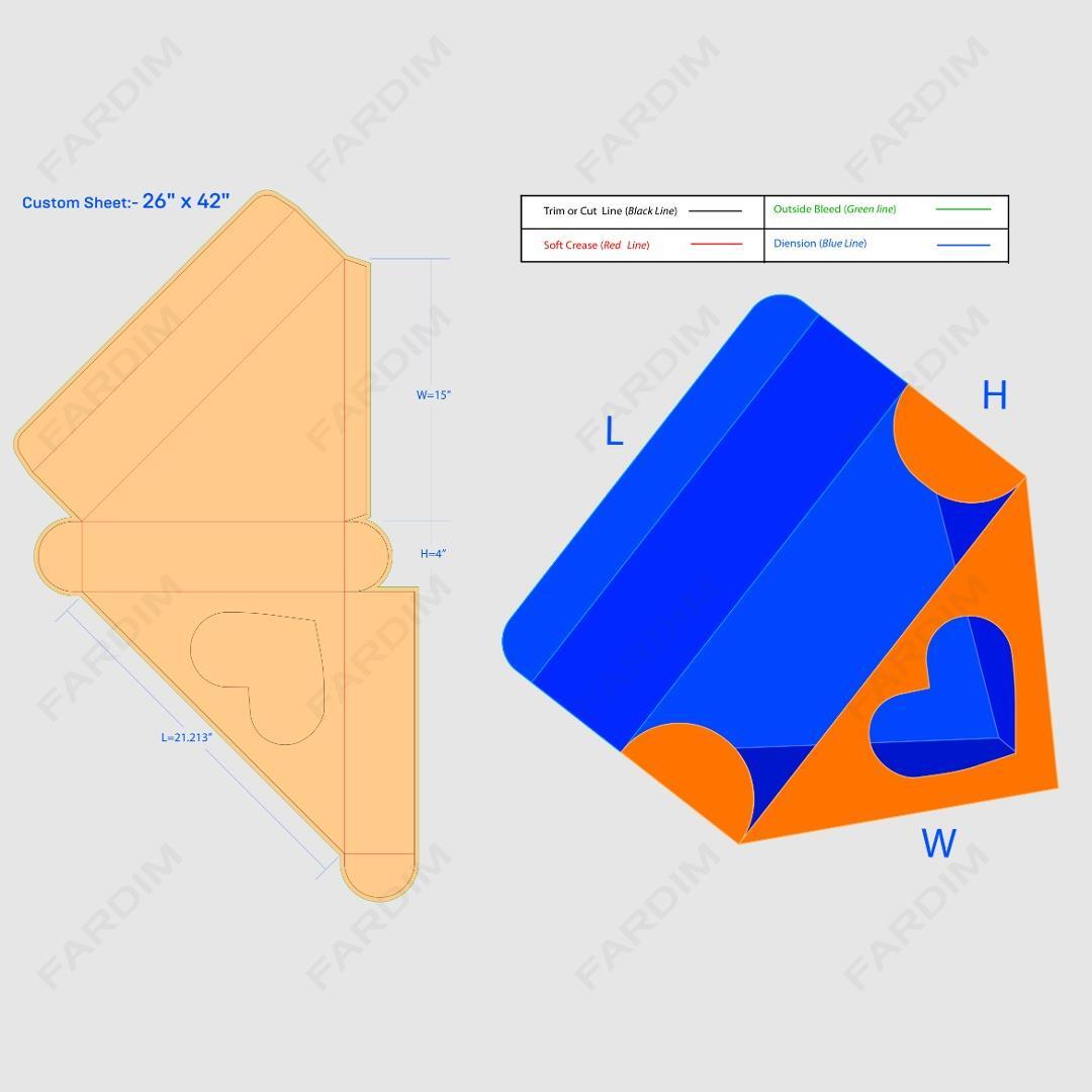 قالب دایکات جعبه کادویی طلق دار کد 8۲2