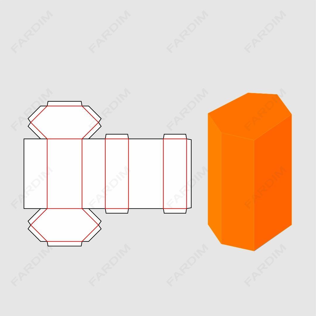 قالب دایکات جعبه و بسته بندی هندسی کد 3856
