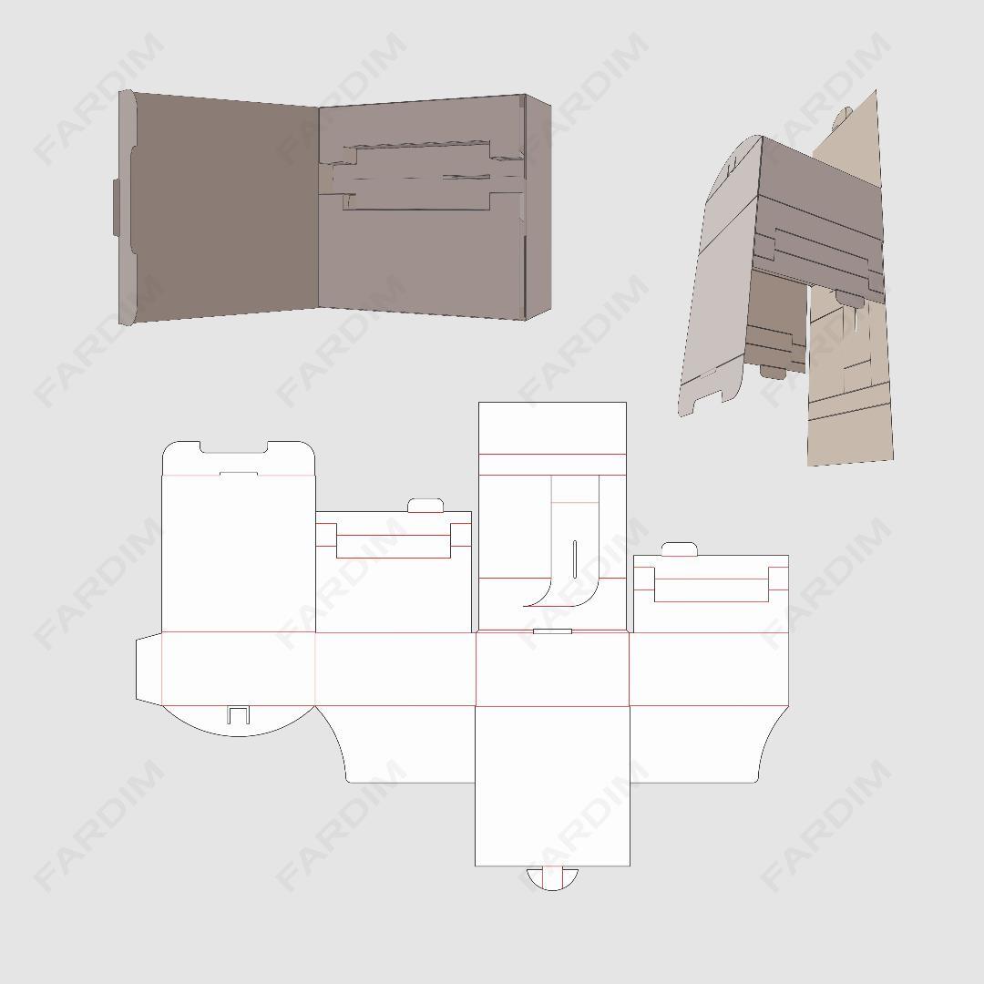طرح قالب دایکات جعبه و بسته بندی کارتن کد 961 