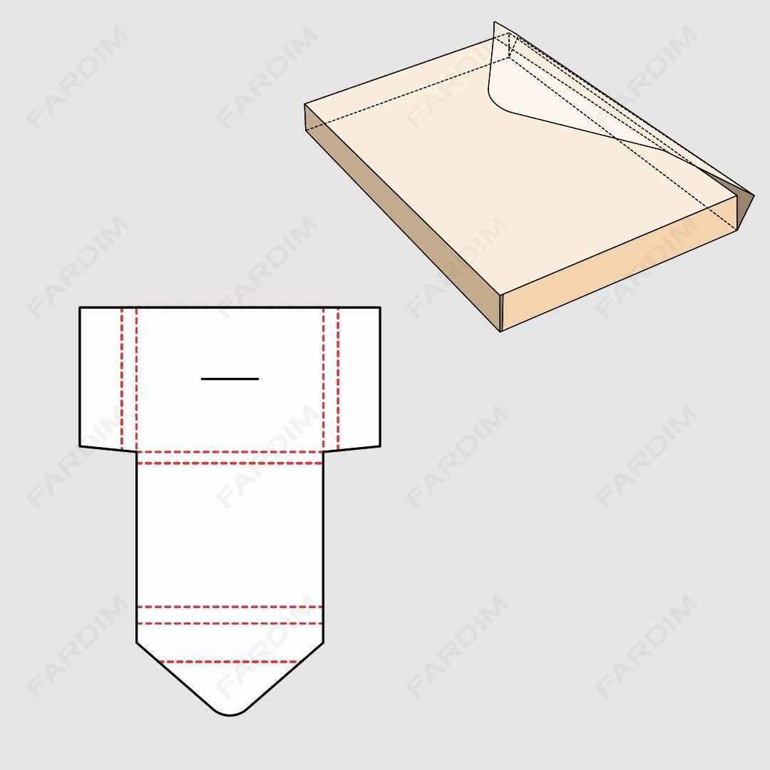 قالب دایکات جعبه و طرح بسته بندی کارتن کیفی کد 056