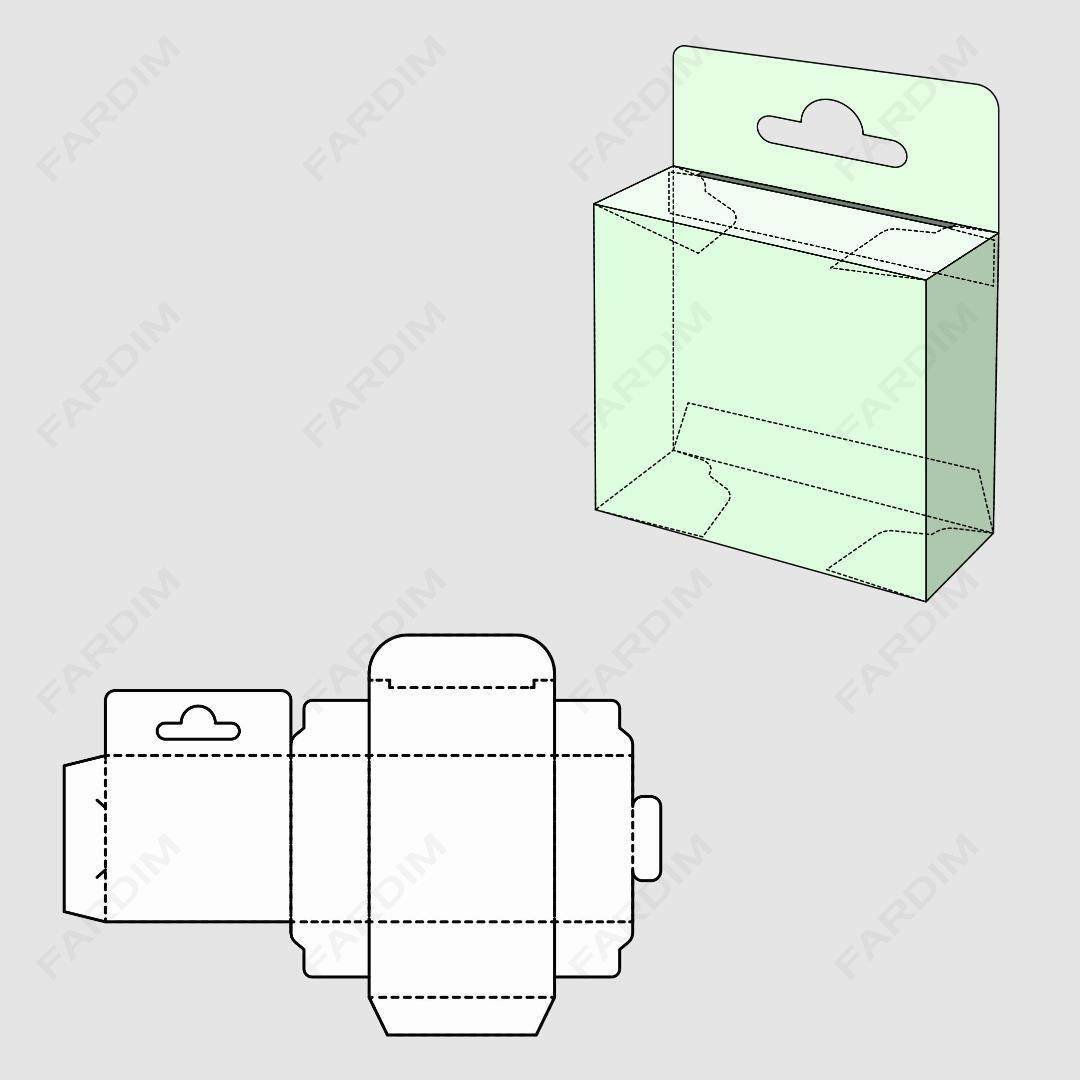 طرح قالب دایکات جعبه و طرح تیغ دایکات بسته بندی کارتن کد 137