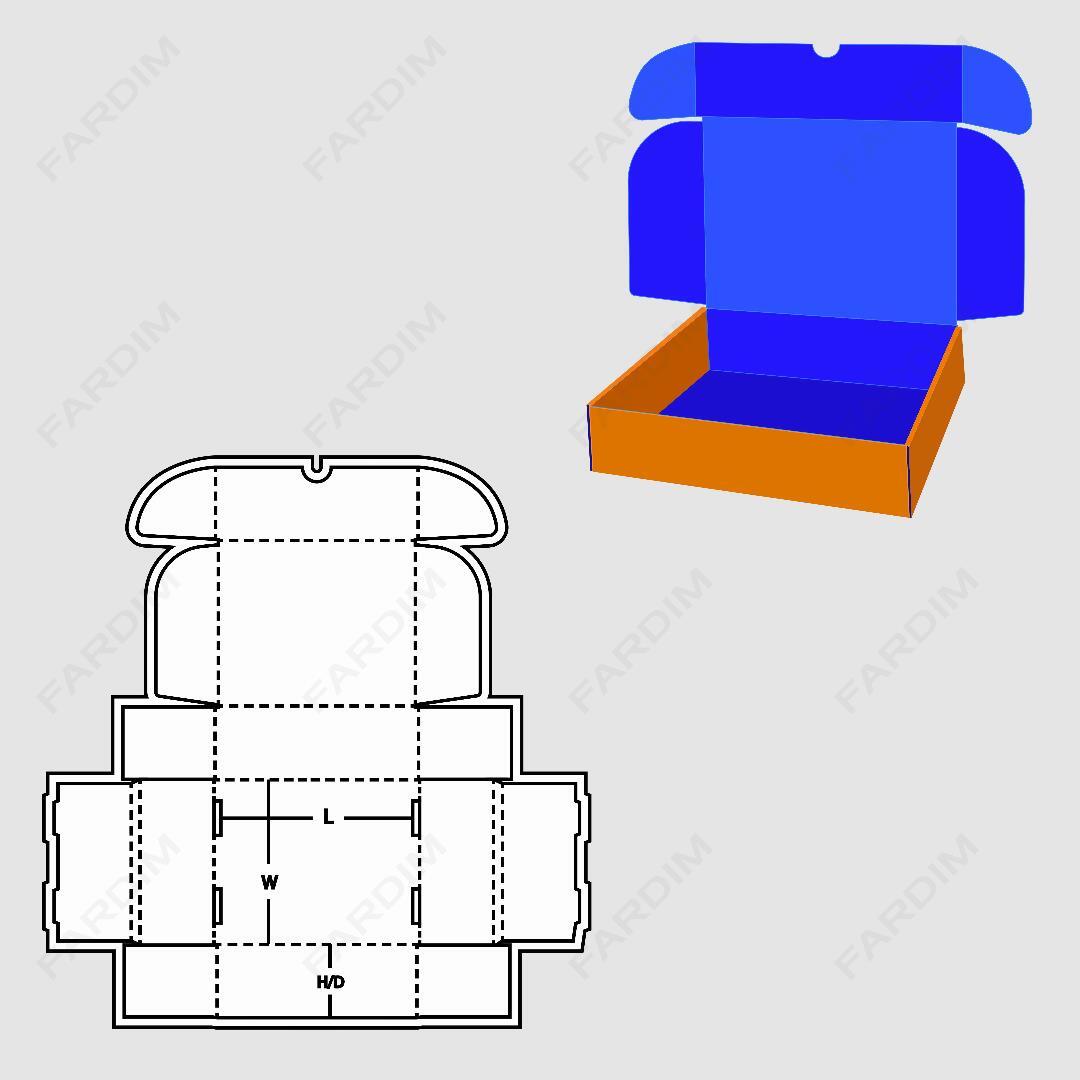 قالب دایکات جعبه و طرح بسته بندی کارتن کیبوردی کفش کد 186