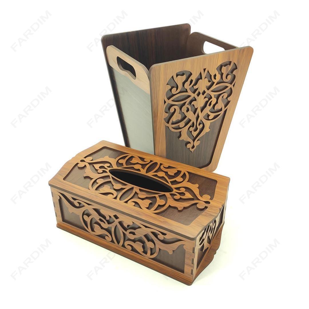 طرح لیزری سطل و جعبه