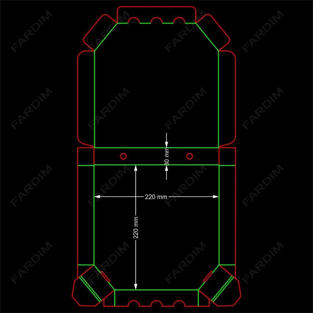 طرح تیغ آده جعبه پیتزایی 220 در 220